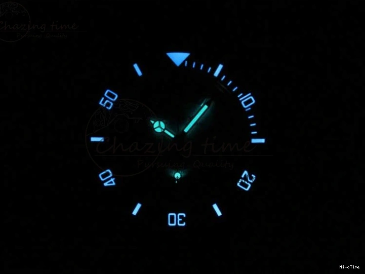 MiroTime 1227 Submariner 40mm Black Ceramic 5GF Best Edition Blue Candy Dial on Black Rubber Strap SA FashionForward 2473